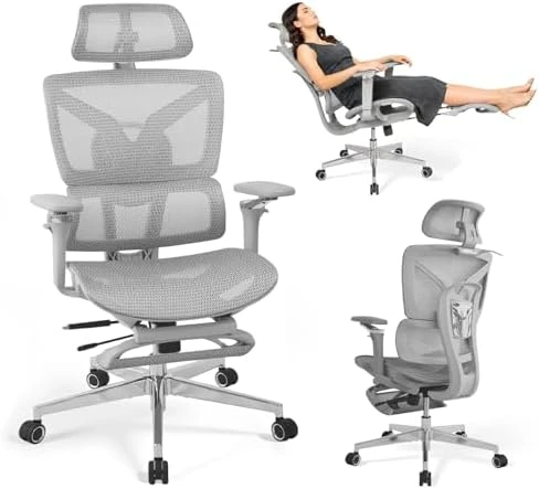 S3 Elite Pro Ergonomic Office Chair with Adjustable Armrests and Footrest — Smart Chairs, RIEIOR