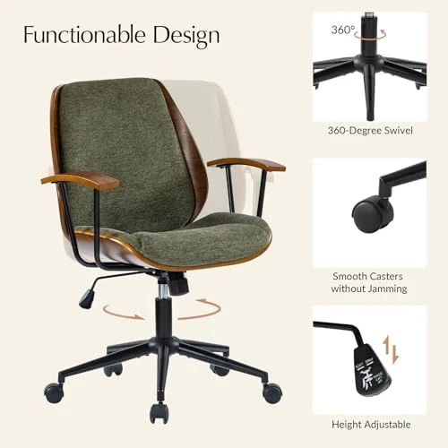 Solid Wood Office Chair with Rocking Function — Smart Chairs, HULALA HOME