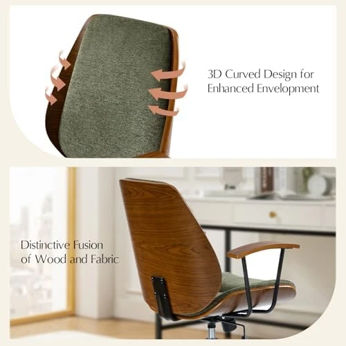 Solid Wood Office Chair with Rocking Function — Smart Chairs, HULALA HOME