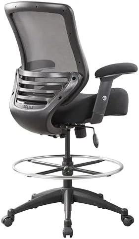 400lbs Mid Back Mesh Ergonomic Drafting Chair for Standing Desk Office Wide Chair with Built-in Lumbar Support, Big... — Smart Chairs, BOLISS