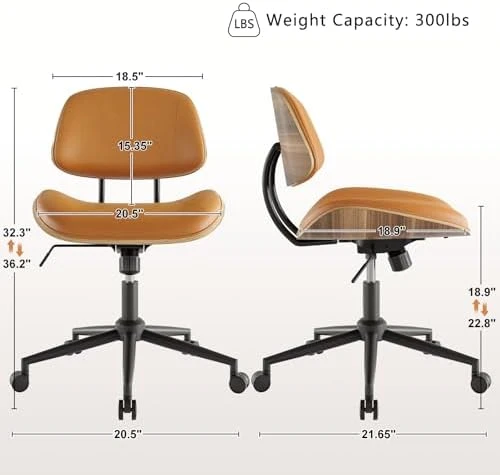 Armless Office Chair with Wheels — Smart Chairs, BERYTH