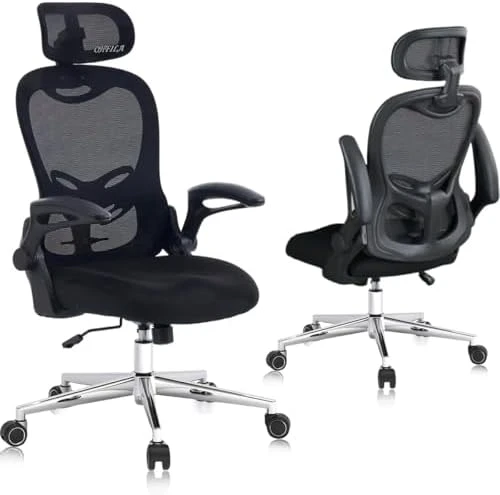 Ergonomic Breathable Mesh Office Chair with Flip-Up Arms — Smart Chairs, OHFILA