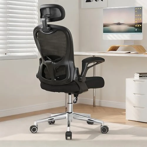 Ergonomic Breathable Mesh Office Chair with Flip-Up Arms — Smart Chairs, OHFILA
