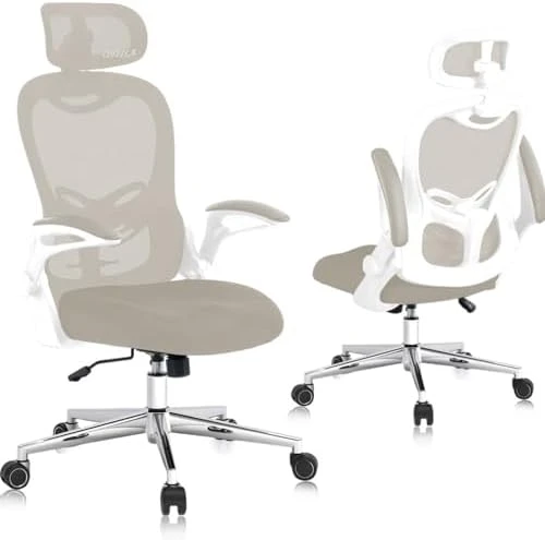 Ergonomic Breathable Mesh Office Chair with Flip-Up Arms — Smart Chairs, OHFILA