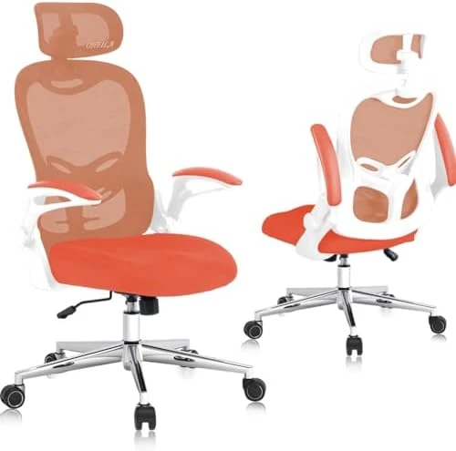 Ergonomic Breathable Mesh Office Chair with Flip-Up Arms — Smart Chairs, OHFILA