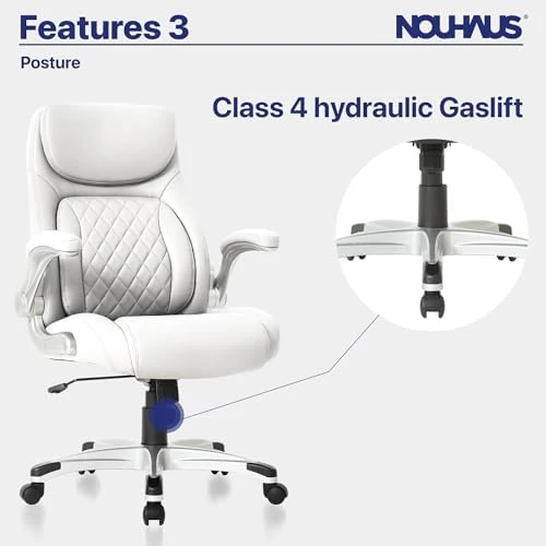 Ergonomic PU Leather Office Chair with Click5 Lumbar Support and FlipAdjust Armrests — Smart Chairs, Nouhaus