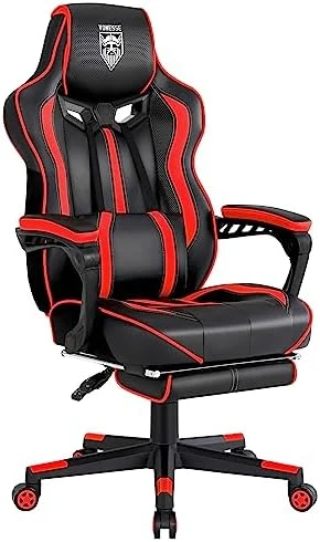 Gaming Chair for Girls with Footrest and Massage — Massage Chairs, Vonesse