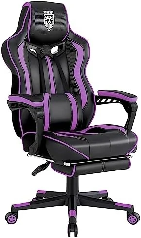 Gaming Chair for Girls with Footrest and Massage — Massage Chairs, Vonesse