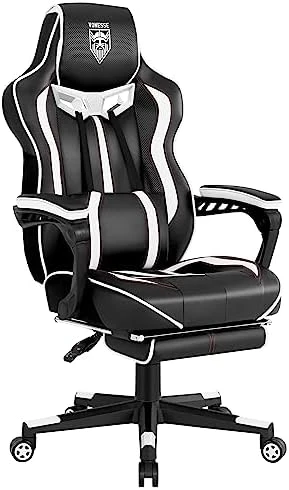 Gaming Chair for Girls with Footrest and Massage — Massage Chairs, Vonesse