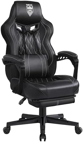 Gaming Chair for Girls with Footrest and Massage — Massage Chairs, Vonesse