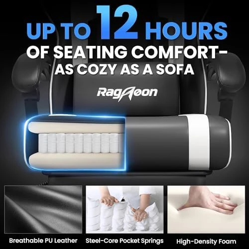 Gaming Chair with Footrest and Lumbar Support — Smart Chairs, JECQCUPG