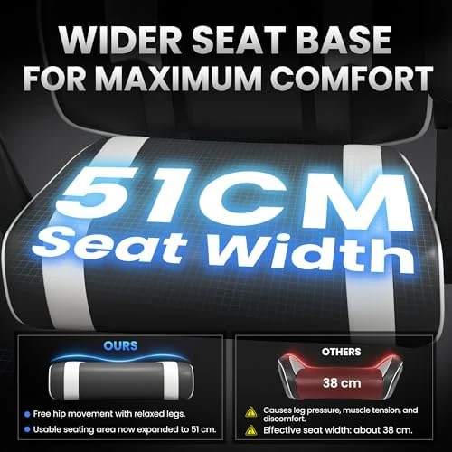 Gaming Chair with Footrest and Lumbar Support — Smart Chairs, JECQCUPG