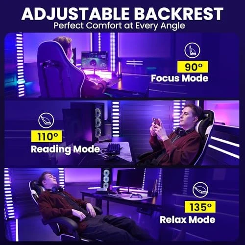 Gaming Chair with Footrest and Lumbar Support — Smart Chairs, JECQCUPG