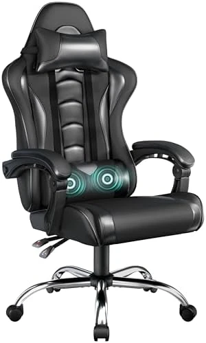 Gaming Chair with Headrest and Massage Lumbar Support — Smart Chairs, Yaheetech