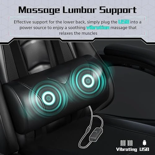 Gaming Chair with Headrest and Massage Lumbar Support — Smart Chairs, Yaheetech