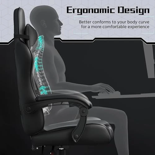 Gaming Chair with Headrest and Massage Lumbar Support — Smart Chairs, Yaheetech