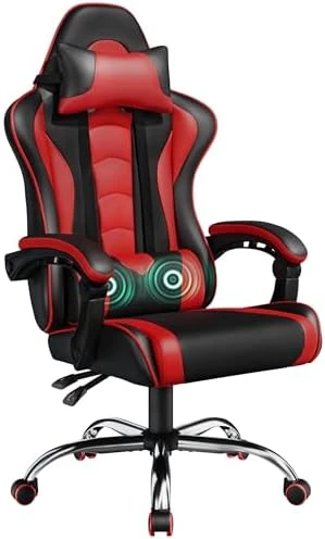 Gaming Chair with Headrest and Massage Lumbar Support — Smart Chairs, Yaheetech