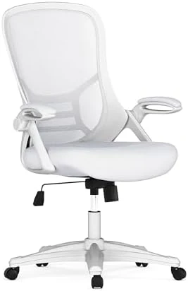 High-Back Swivel Office Chair with Adjustable Lumbar Support and Seat Height, Ergonomic Mesh Desk Chair with Flip-Up... — Smart Chairs, Flash Furniture
