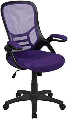 High-Back Swivel Office Chair with Adjustable Lumbar Support and Seat Height, Ergonomic Mesh Desk Chair with Flip-Up... — Smart Chairs, Flash Furniture