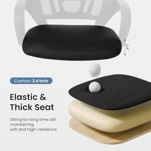 Home Office Chair - Ergonomic Mid Back Mesh Desk Chair with Lumbar Support & Rocking Mode — Smart Chairs, DUMOS