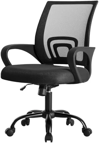 Home Office Chair - Ergonomic Mid Back Mesh Desk Chair with Lumbar Support & Rocking Mode — Smart Chairs, DUMOS