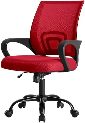 Home Office Chair - Ergonomic Mid Back Mesh Desk Chair with Lumbar Support & Rocking Mode — Smart Chairs, DUMOS