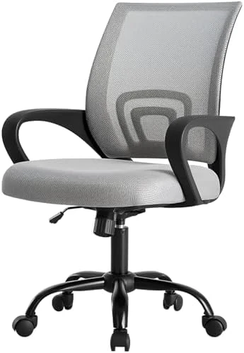 Home Office Chair - Ergonomic Mid Back Mesh Desk Chair with Lumbar Support & Rocking Mode — Smart Chairs, DUMOS