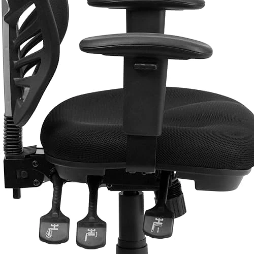 Mid-Back Swivel Desk Chair with Wheels, Mesh Back, Padded Seat, and Armrests — Smart Chairs, Flash Furniture