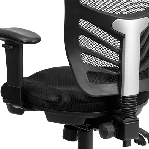 Mid-Back Swivel Desk Chair with Wheels, Mesh Back, Padded Seat, and Armrests — Smart Chairs, Flash Furniture