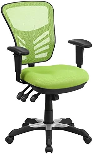 Mid-Back Swivel Desk Chair with Wheels, Mesh Back, Padded Seat, and Armrests — Smart Chairs, Flash Furniture