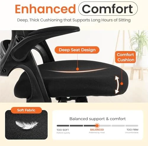 Office Chair Gaming Desk Computer Mesh Ergonomic Chair with Flip-up Arms Comfy Lumbar Support Adjustable Height Rolling... — Smart Chairs, NEO CHAIR