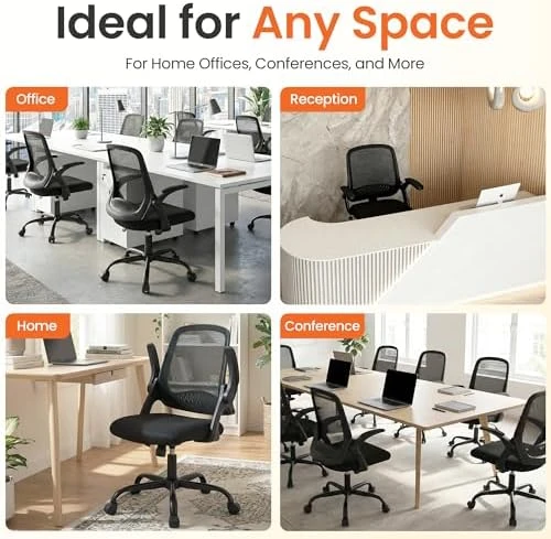Office Chair Gaming Desk Computer Mesh Ergonomic Chair with Flip-up Arms Comfy Lumbar Support Adjustable Height Rolling... — Smart Chairs, NEO CHAIR