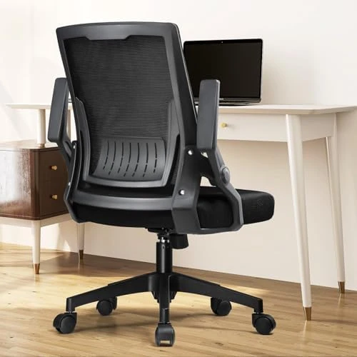 Office Chair with Flip-up Armrests, Ergonomic Computer Desk Chair with Adaptive Lumbar Support & Breathable Mesh — Smart Chairs, COMHOMA
