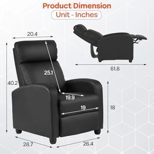 Recliner Sofa Massage Chair with Lumbar Support and Padded Backrest — Massage Chairs, FDW