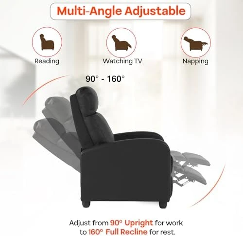 Recliner Sofa Massage Chair with Lumbar Support and Padded Backrest — Massage Chairs, FDW