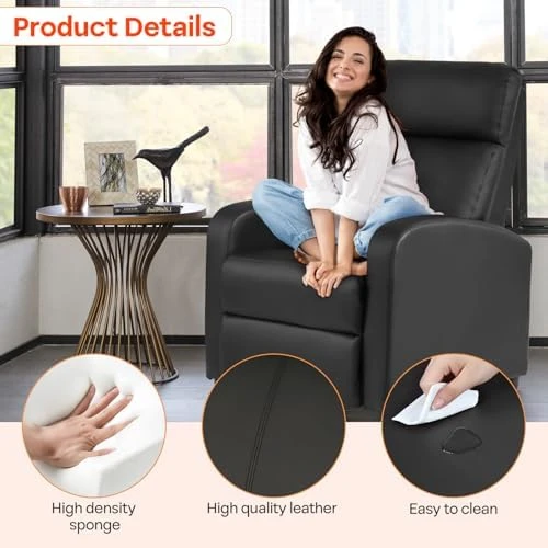 Recliner Sofa Massage Chair with Lumbar Support and Padded Backrest — Massage Chairs, FDW