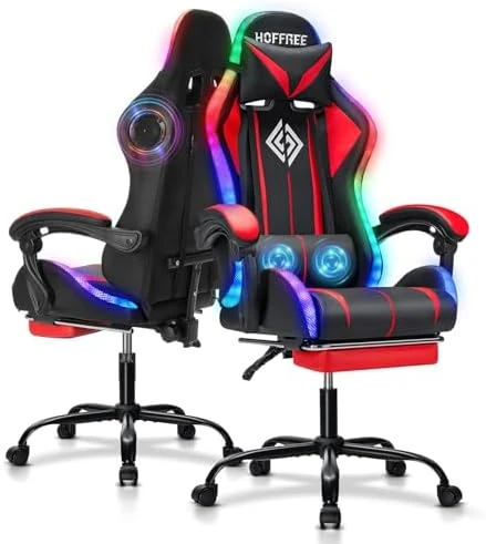 RGB Gaming Chair with Bluetooth Speakers and LED Lights — Smart Chairs, VANSPACE