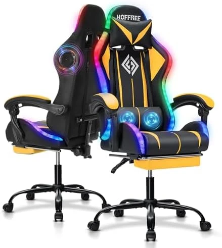 RGB Gaming Chair with Bluetooth Speakers and LED Lights — Smart Chairs, VANSPACE