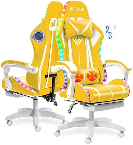 RGB Gaming Chair with Bluetooth Speakers and LED Lights — Smart Chairs, VANSPACE
