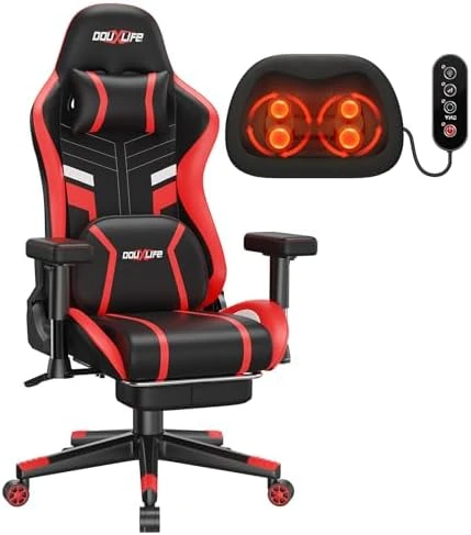 3D Kneading Massage Gaming Chair with Footrest — Massage Chairs, Douxlife