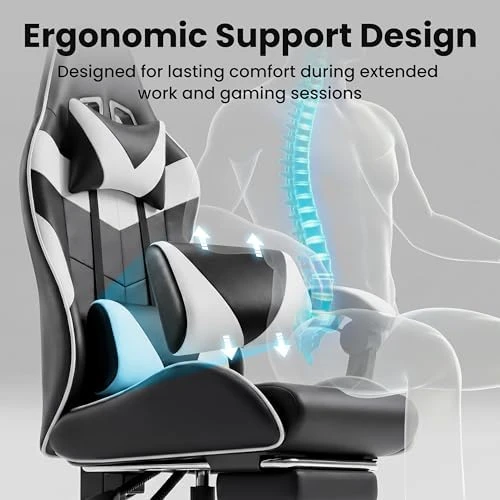 Gaming Chair with Footrest and Lumbar Support — Smart Chairs, Ray Bear