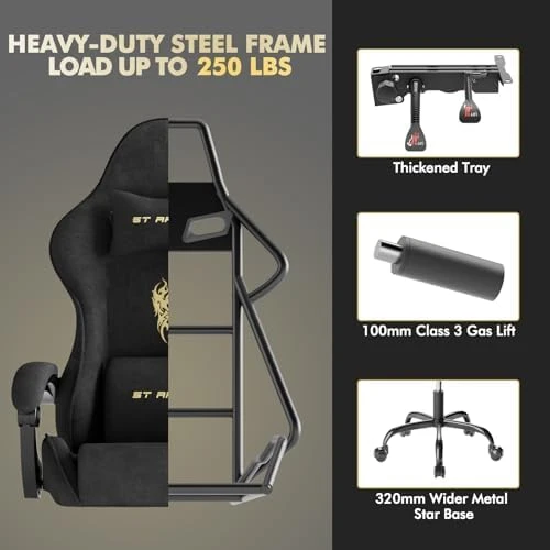 Gaming Chair with Footrest Massage Lumbar Cushion — Smart Chairs, Generic