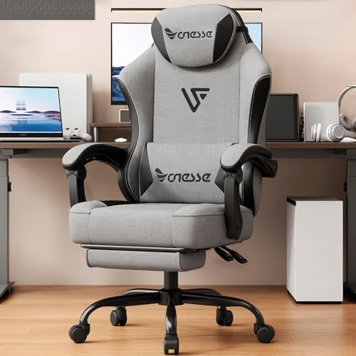 Gaming Chair with Mesh Fabric, Adjustable Lumbar Support, Footrest and Headrest — Smart Chairs, Vonesse