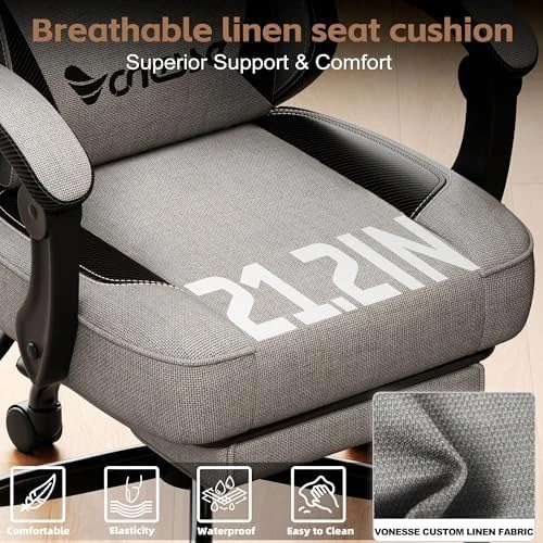 Gaming Chair with Mesh Fabric, Adjustable Lumbar Support, Footrest and Headrest — Smart Chairs, Vonesse