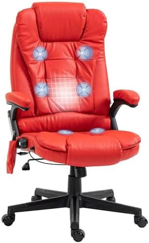 High Back Vibration Massage Office Chair with 6 Vibration Points — Massage Chairs, HOMCOM
