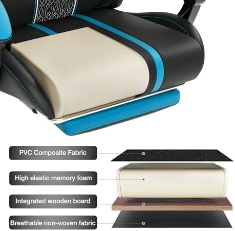 LED Gaming Chair with Speakers and Massage — Smart Chairs, HOFFREE