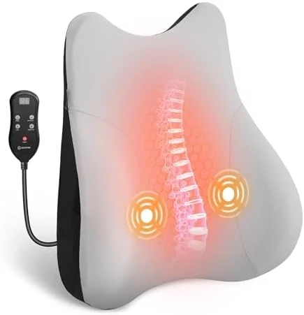 Lumbar Support Pillow with Heat and Vibration — Massage Chairs, COMFIER
