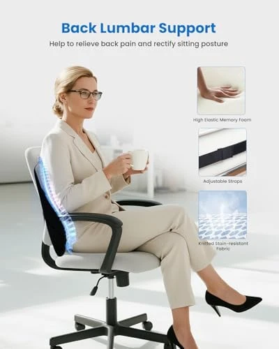 Lumbar Support Pillow with Heat and Vibration — Massage Chairs, COMFIER