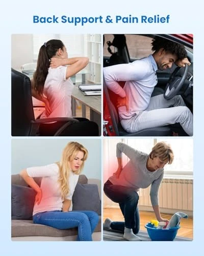 Lumbar Support Pillow with Heat and Vibration — Massage Chairs, COMFIER