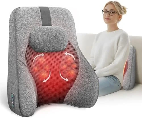 Lumbar Support Pillow with Heat and Vibration — Massage Chairs, COMFIER